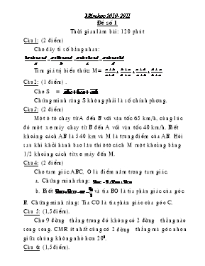 Các đề thi học sinh giỏi Toán lớp 7